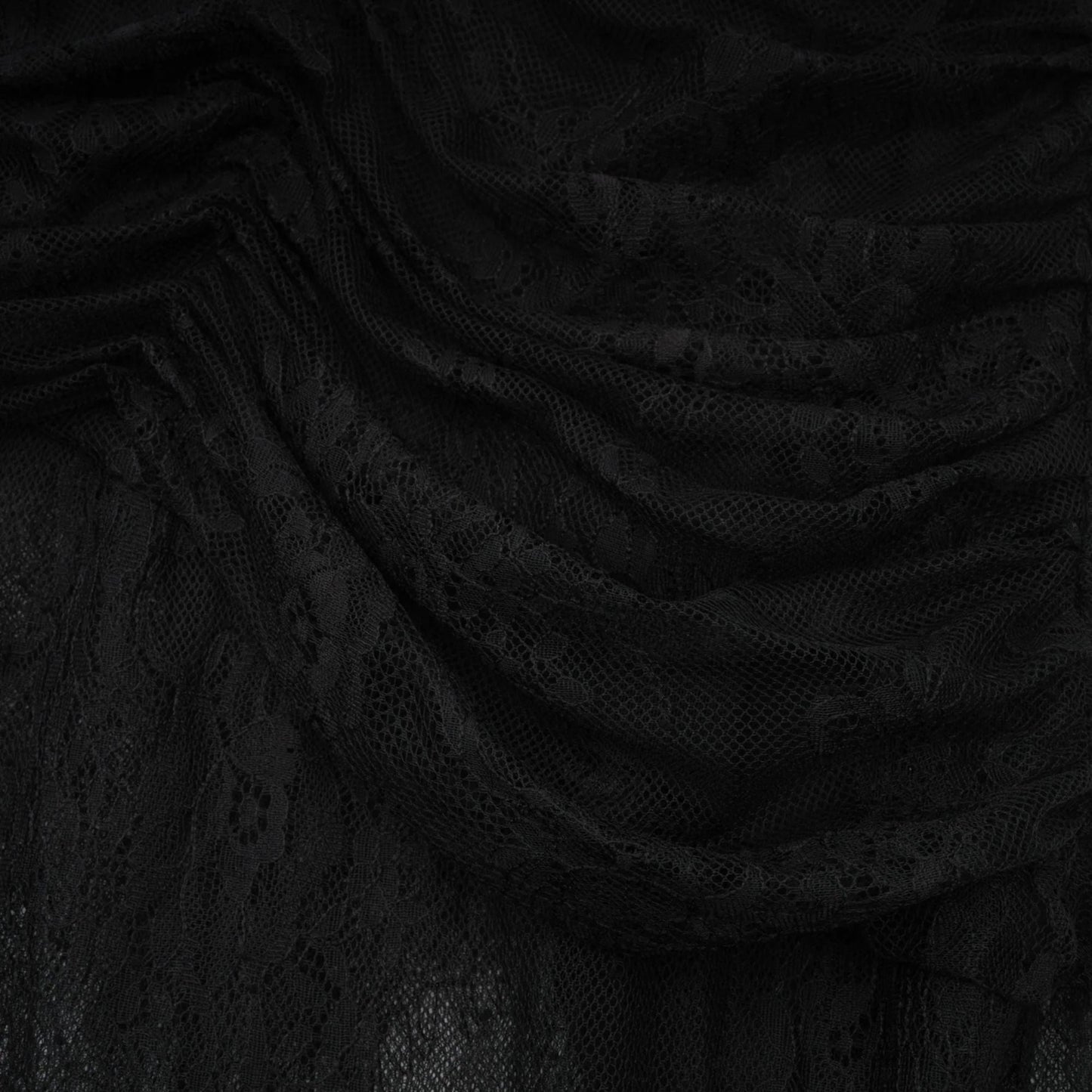 Lune Black One-Shoulder Cut Out Lace Maxi Dress