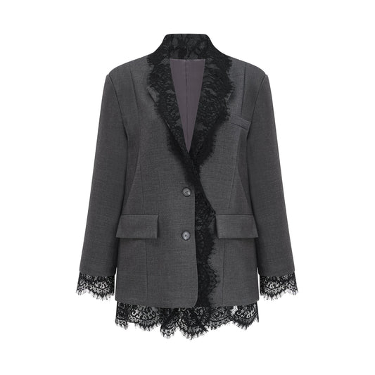 Voile d’Acier Lace-Panel Blazer