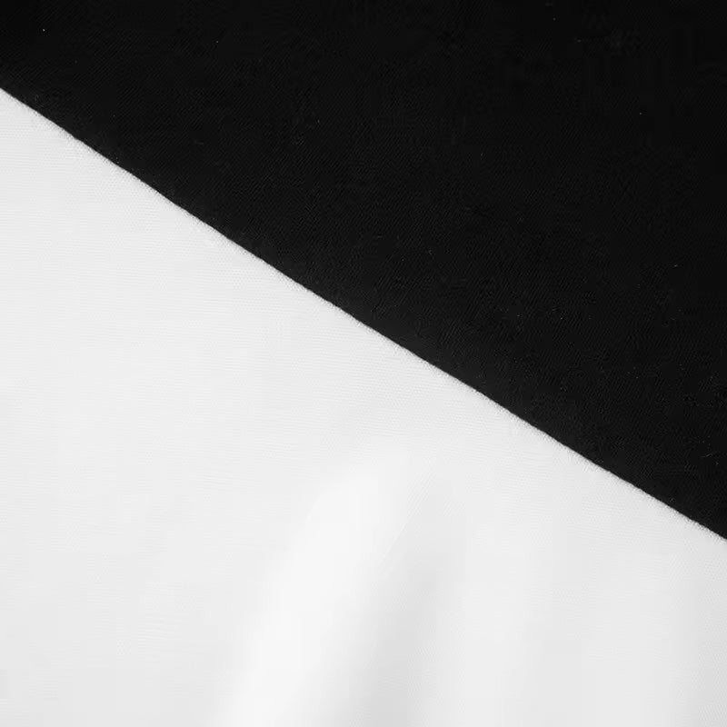 Black Turtleneck Dress with White Skirt