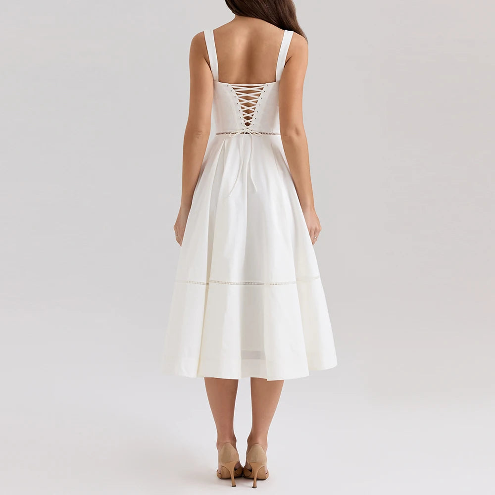 Solid Spliced Button Slimming Dress 