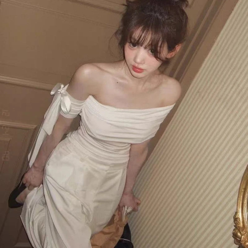 Elegant Off Shoulder Top with Bow Detail (2 colours)