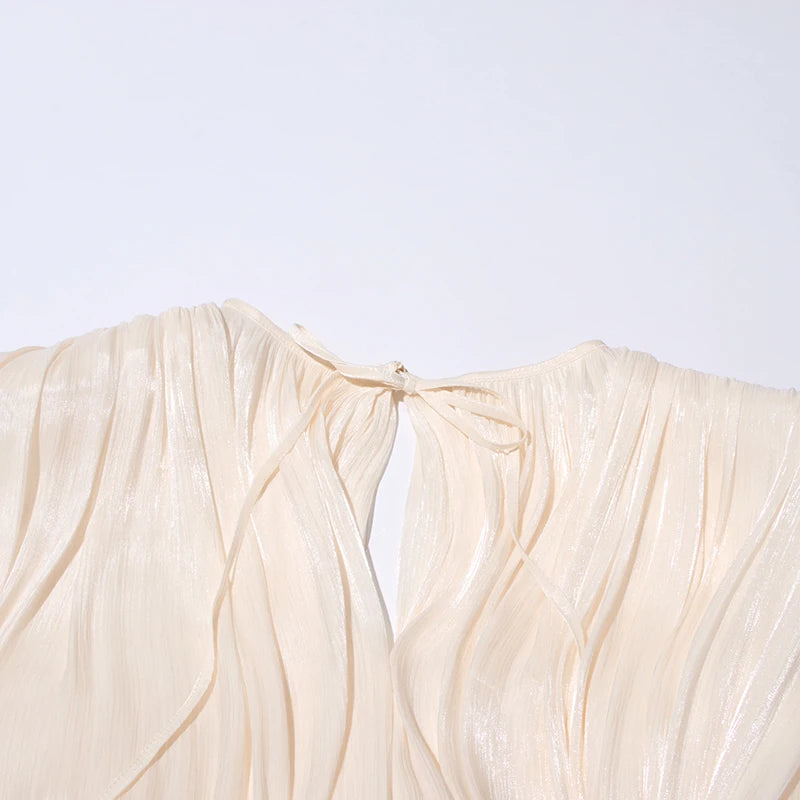 Amara Fully Pleated Draped Mesh Mini Dress