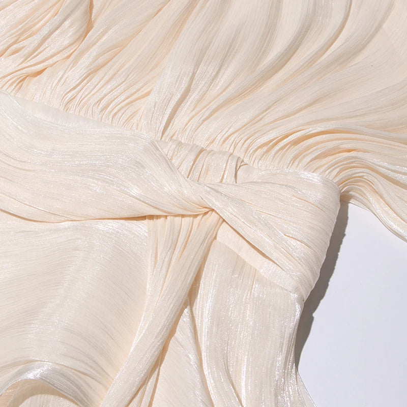 Amara Fully Pleated Draped Mesh Mini Dress