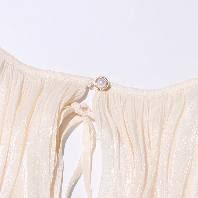 Amara Fully Pleated Draped Mesh Mini Dress