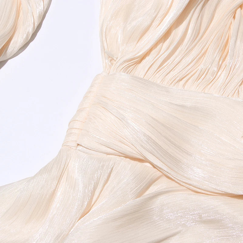 Amara Fully Pleated Draped Mesh Mini Dress