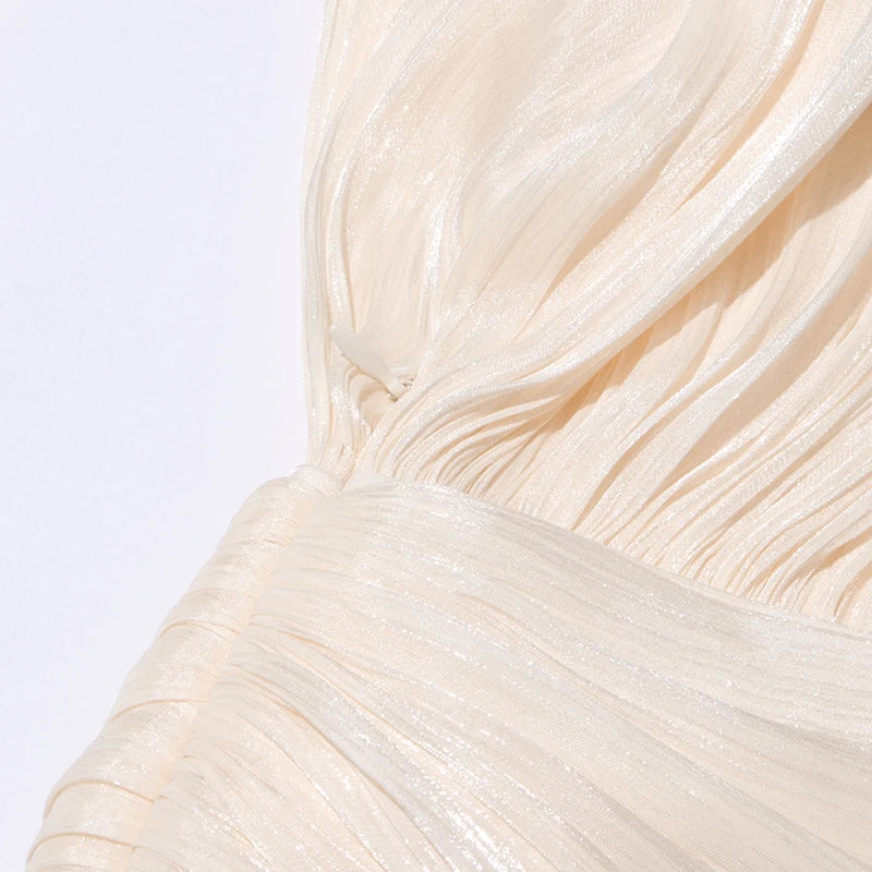 Amara Fully Pleated Draped Mesh Mini Dress