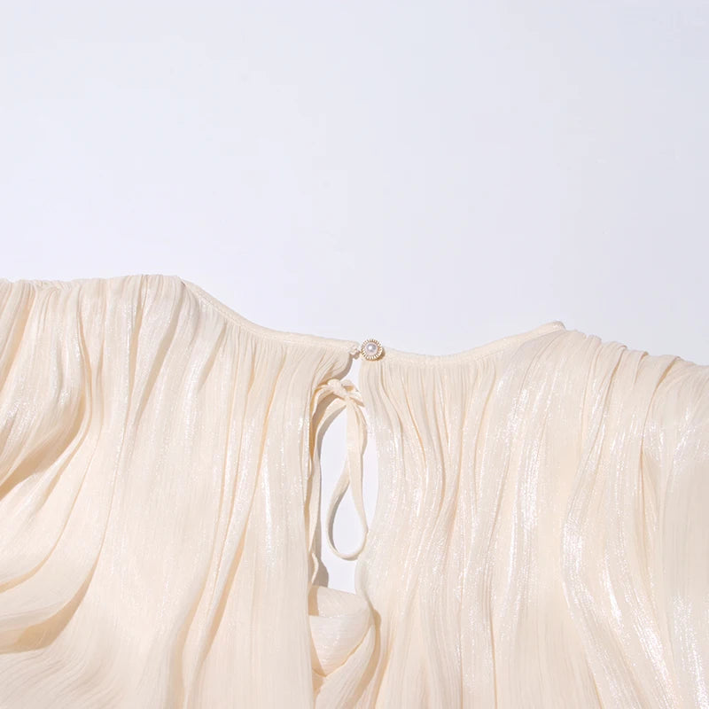 Amara Fully Pleated Draped Mesh Mini Dress