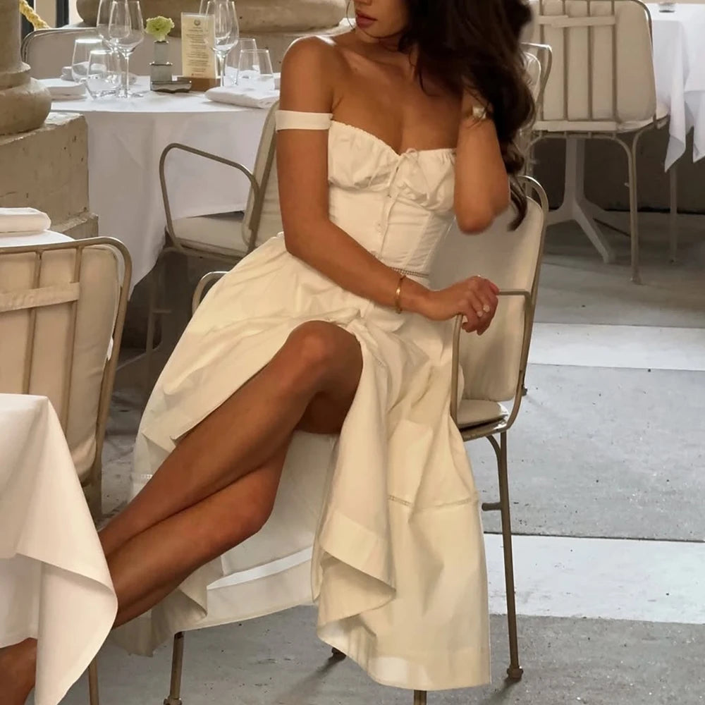 Solid Spliced Button Slimming Dress 