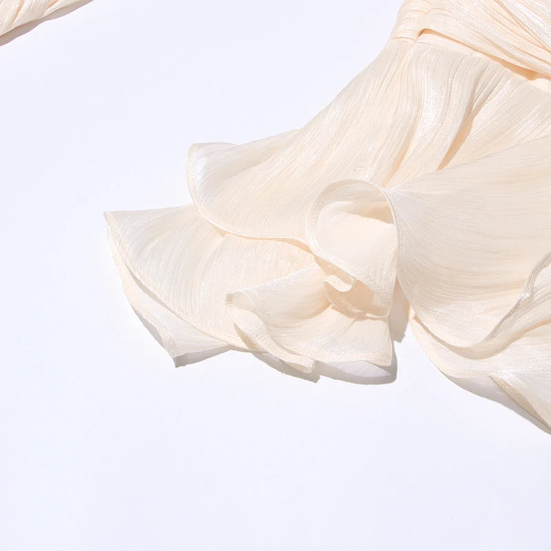 Amara Fully Pleated Draped Mesh Mini Dress